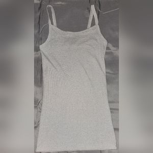 Womens Grey ribbed tank top